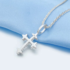 Moissanite Flower Cross Pendants Necklace Silver Real Diamond Iced Out Necklaces For Men Women High-End Jewelry Pass Test