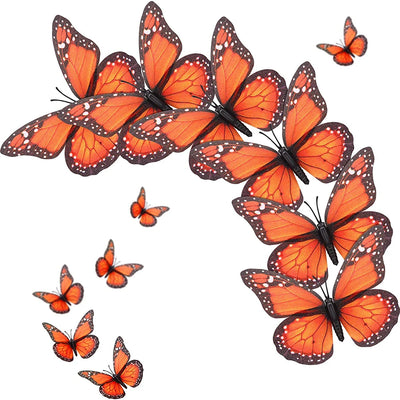 10Pcs 4.72 In Monarch Butterfly Decoration Stickers