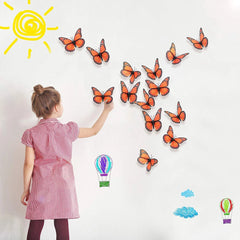 10Pcs 4.72 In Monarch Butterfly Decoration Stickers