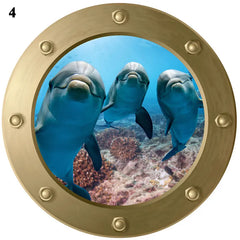 3D Porthole Under The Sea Stickers