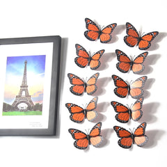 10Pcs 4.72 In Monarch Butterfly Decoration Stickers