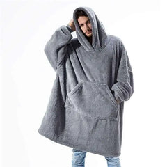 Winter Hooded Pocket TV Blankets Bathrobe W