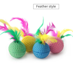 10pcs Pet Toys Latex Ball Cat Toy Foam Ball Feather