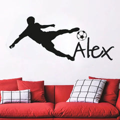 Personalized Name Vinyl Wall Decal Sticker Football or Soccer Ball Custom name Wall Sticker For Kids Bedroom