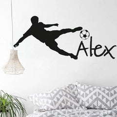 Personalized Name Vinyl Wall Decal Sticker Football or Soccer Ball Custom name Wall Sticker For Kids Bedroom