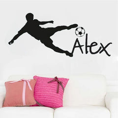 Personalized Name Vinyl Wall Decal Sticker Football or Soccer Ball Custom name Wall Sticker For Kids Bedroom