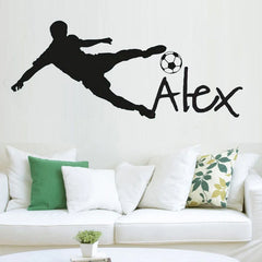Personalized Name Vinyl Wall Decal Sticker Football or Soccer Ball Custom name Wall Sticker For Kids Bedroom