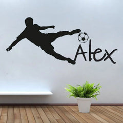 Personalized Name Vinyl Wall Decal Sticker Football or Soccer Ball Custom name Wall Sticker For Kids Bedroom