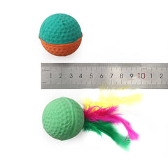 10pcs Pet Toys Latex Ball Cat Toy Foam Ball Feather