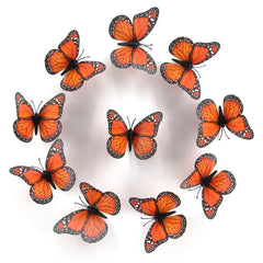 10Pcs 4.72 In Monarch Butterfly Decoration Stickers