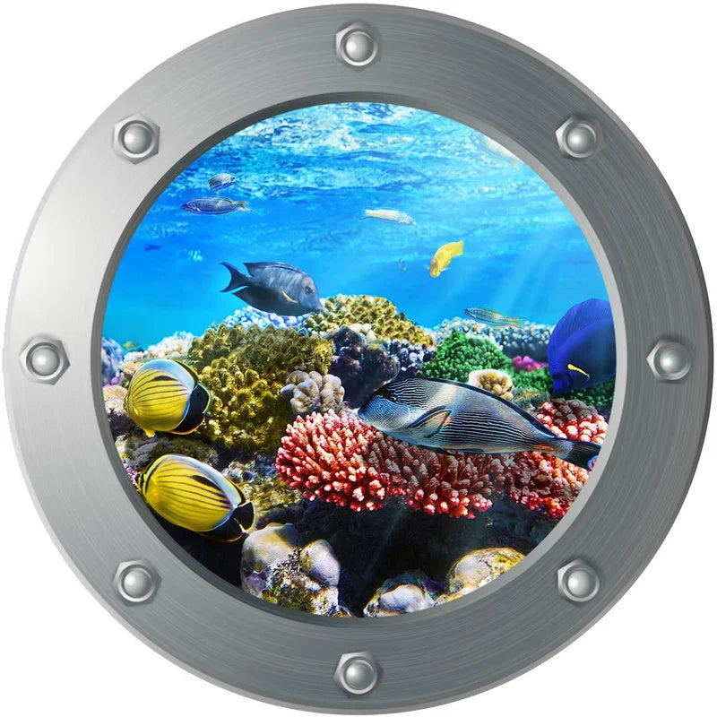 3D Porthole Under The Sea Stickers