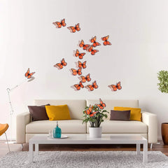 10Pcs 4.72 In Monarch Butterfly Decoration Stickers