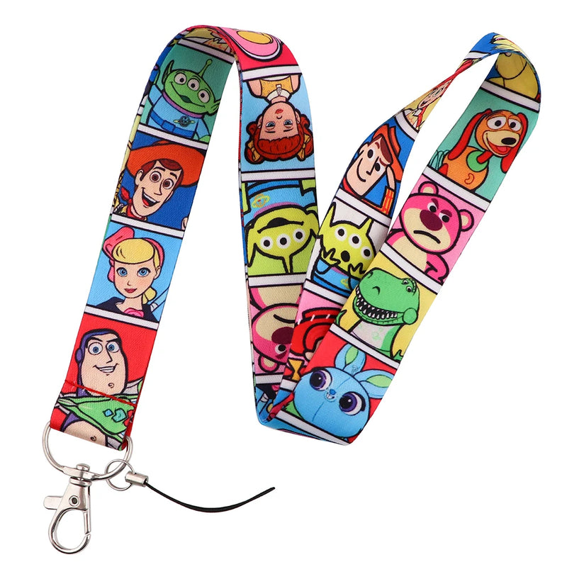 Cartoon Toy Story Lanyard Neck Strap Keychain for Cell Phone Key ID Badge Holder Keyring Cord Hang Rope Lariat Best Gifts