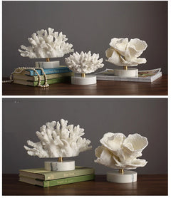 Modern White Simulation Coral Decoration