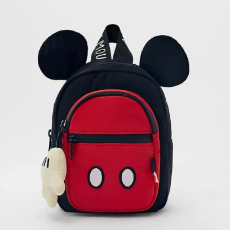 Disney New High-quality Mickey School Bag with Cute Charms for Children Backpack