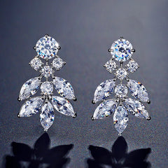 Crystal Zirconia Long Drop Earrings for Women