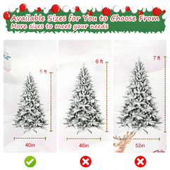 5FT/6FT/7FT Pre-lit Artificial Christmas Tree Branch Tips Automatic Open