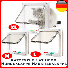 Dog Cat Flap Safety In & out Pet Door with 4 Way Security Lock