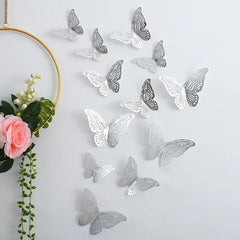 12Pcs/Set 3D Hollow Wall Stickers Butterflies