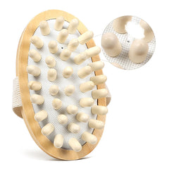 1Pcs Natural Wooden Massager Brush - Hand-Held Anti Cellulite Reduction Relieve Tense Muscles and Bones Head Scalp Massage Tool