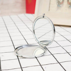 Portable Simple Stainless Steel Double-sided Make Up Mirror