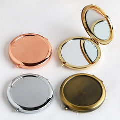 Portable Simple Stainless Steel Double-sided Make Up Mirror