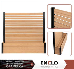 Outdoor Freestanding Privacy Fence Screen Panel 6ft H 4ft W X 1ft L 6ft H X 4ft W X 1ft L