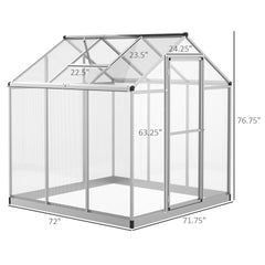 6' L X 6' W Stable Outdoor Walk-In Cold Frame Garden Greenhouse