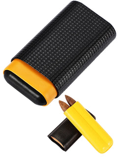 Leather Cigar Case Travel Humidor Holder Portable 3 Tubes Mini Cigar Humidor Box Smoking Gadgets Cigars Accessories