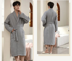 Hotel Cotton Men Bathrobe Plus Size Waffle Bath Robe Thicken Breathable Robes