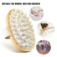 1Pcs Natural Wooden Massager Brush - Hand-Held Anti Cellulite Reduction Relieve Tense Muscles and Bones Head Scalp Massage Tool