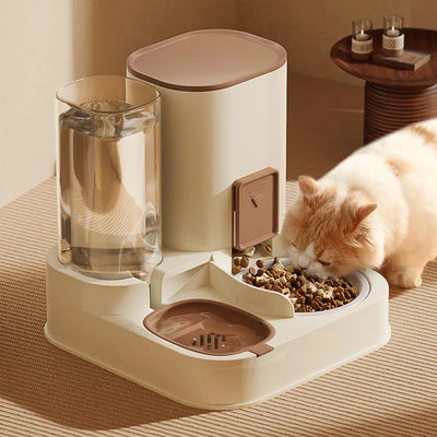 Cat Dog Automatic Feeder Large Capacity Food Dispenser 2-in-1