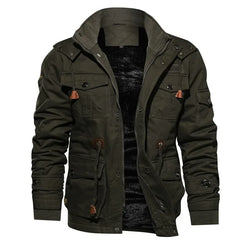 Men's Bomber Tactical Coats Hooded Winter Jacket