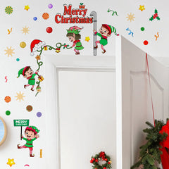 Cartoon Christmas Child Bell and Ribbon Door Frame Decor