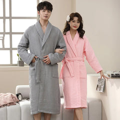 Hotel Cotton Men Bathrobe Plus Size Waffle Bath Robe Thicken Breathable Robes