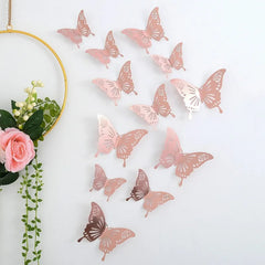 12Pcs/Set 3D Hollow Wall Stickers Butterflies