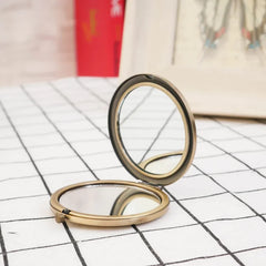 Portable Simple Stainless Steel Double-sided Make Up Mirror