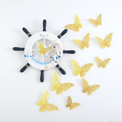 12Pcs/Set 3D Hollow Wall Stickers Butterflies