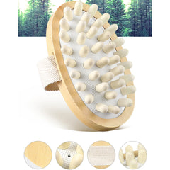 1Pcs Natural Wooden Massager Brush - Hand-Held Anti Cellulite Reduction Relieve Tense Muscles and Bones Head Scalp Massage Tool