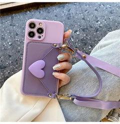 Crossbody Card Case Strap Card Holder Protector For iPhone 11 12 13 14 ProMax X XS XR Max