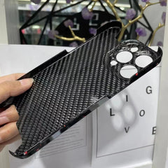 Glossy Marble Forged Ultra Thin Genuine Carbon Fiber Cover For iPhone 15 14 16 Pro Max