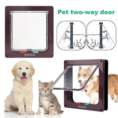 Dog Cat Flap Safety In & out Pet Door with 4 Way Security Lock