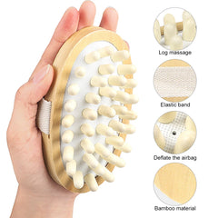 1Pcs Natural Wooden Massager Brush - Hand-Held Anti Cellulite Reduction Relieve Tense Muscles and Bones Head Scalp Massage Tool