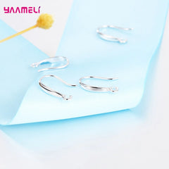 100PCS Lot Real 100% Sterling Silver Stamp Hook Earrings