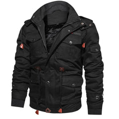 Men's Bomber Tactical Coats Hooded Winter Jacket