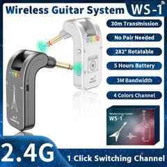 2.4GHz Wireless Guitar System Rechargeable Audio Transmitter & Receiver