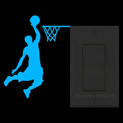 Luminous Cartoon Basketball Player Dunk Wall Sticker f