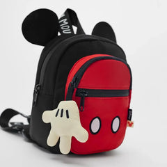 Disney New High-quality Mickey School Bag with Cute Charms for Children Backpack