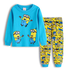 Despicable me Minion Series Children'S pj's 2pcs Set Boys/Girls Cartoon Long Sleeve Sleepwear