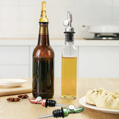 Stainless Steel Pour Spout with Plug for Cocktail or Olive Oil Vinegar Bottle Pourer Auto Flip Liquor Bottle Pourer